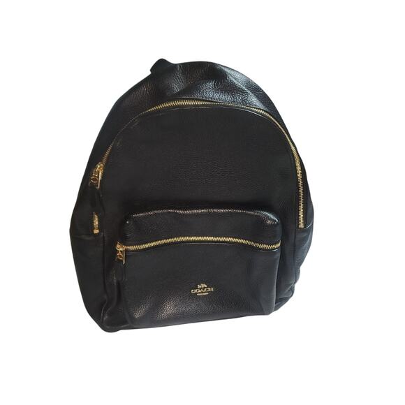 COACH EUC CHARLIE F29004 BLACK LARGE LEATHER BACKPACK BAG